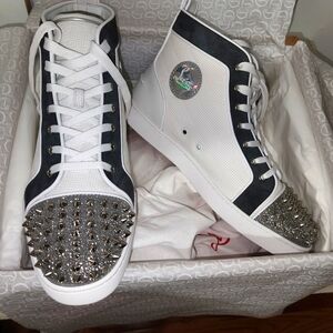 Mens Christian Louboutin Lou Spikes Orlato High Top Version Multi 42
